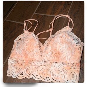Free People Adella Longline Crochet Lace Bralette